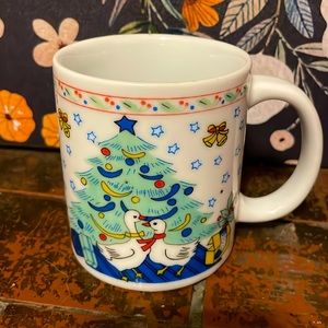 Vintage Christmas Geese Holiday Mug